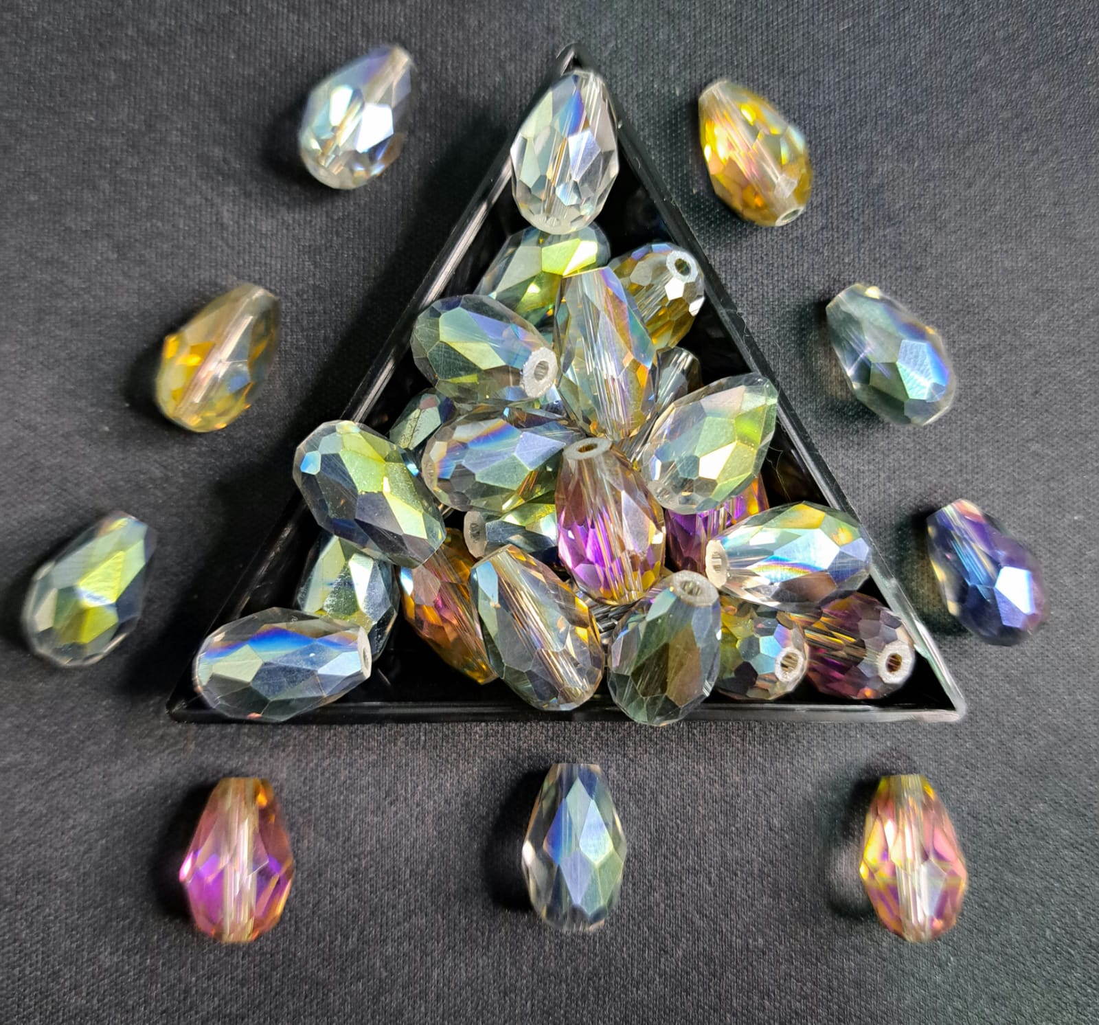 SEPARADORES DE GOTAS | BICOLOR VITRAIL TORNASOL |  15.8MM | 10 UNIDADES