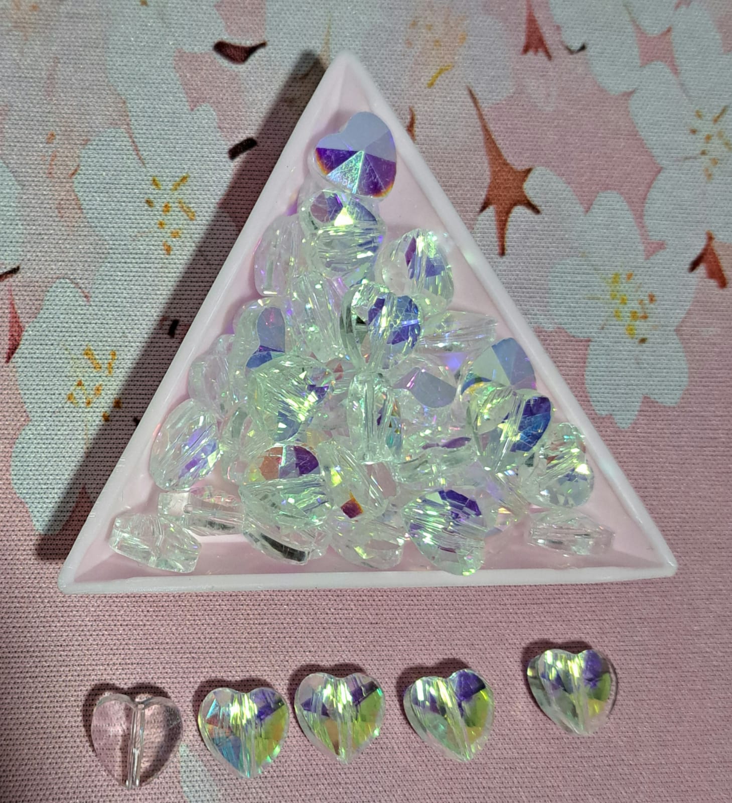 SEPARADORES DE CORAZON | AURORA BOREAL TORNASOL |  9.9MM | 10 UNIDADES